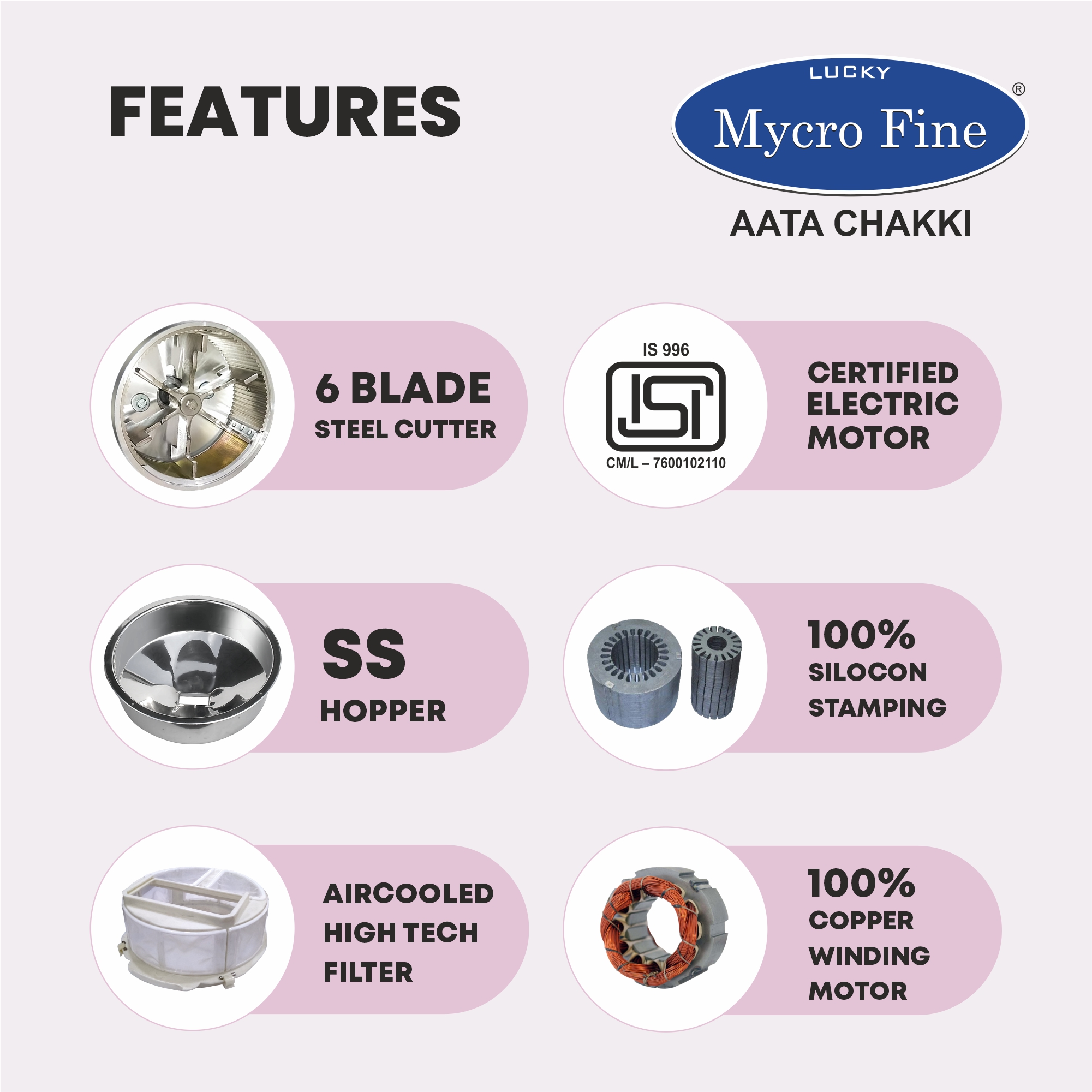 Mycrofine Desire Plus SS Aata Chakki