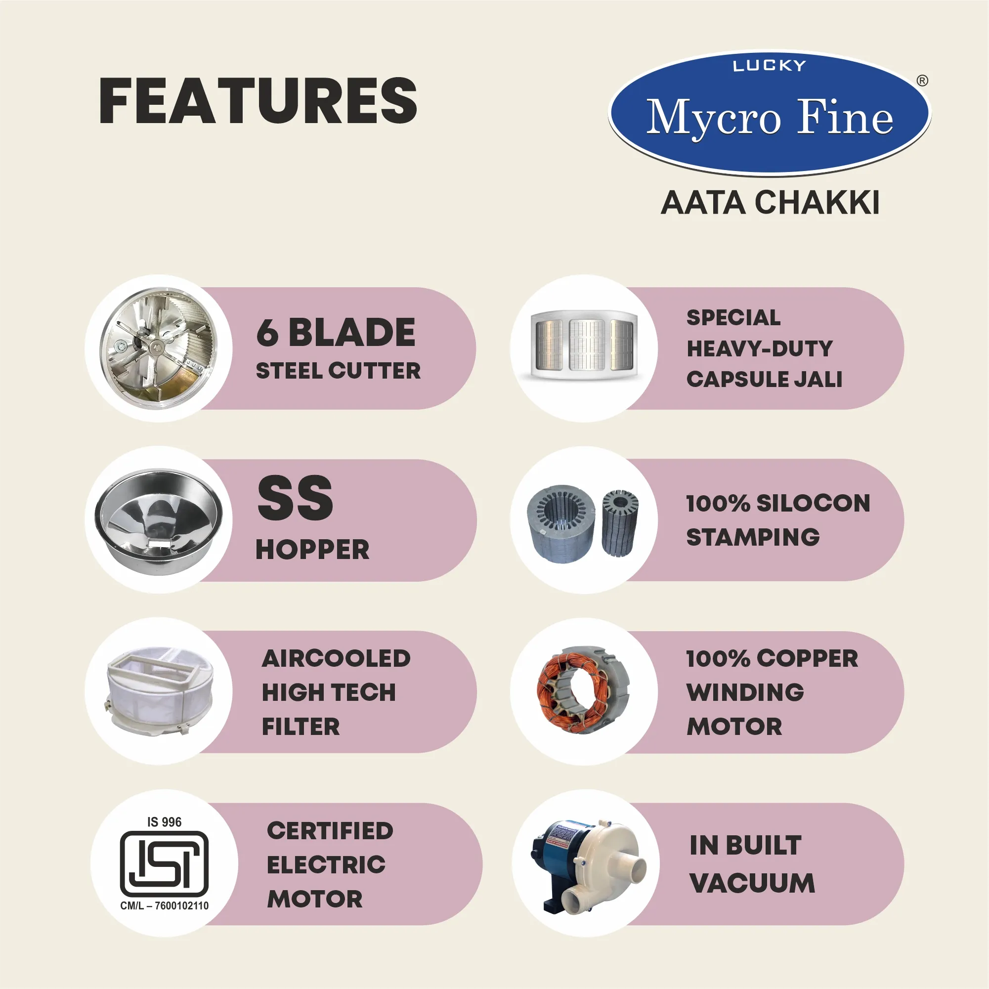 Mycrofine Diva Plus VC Aata Chakki