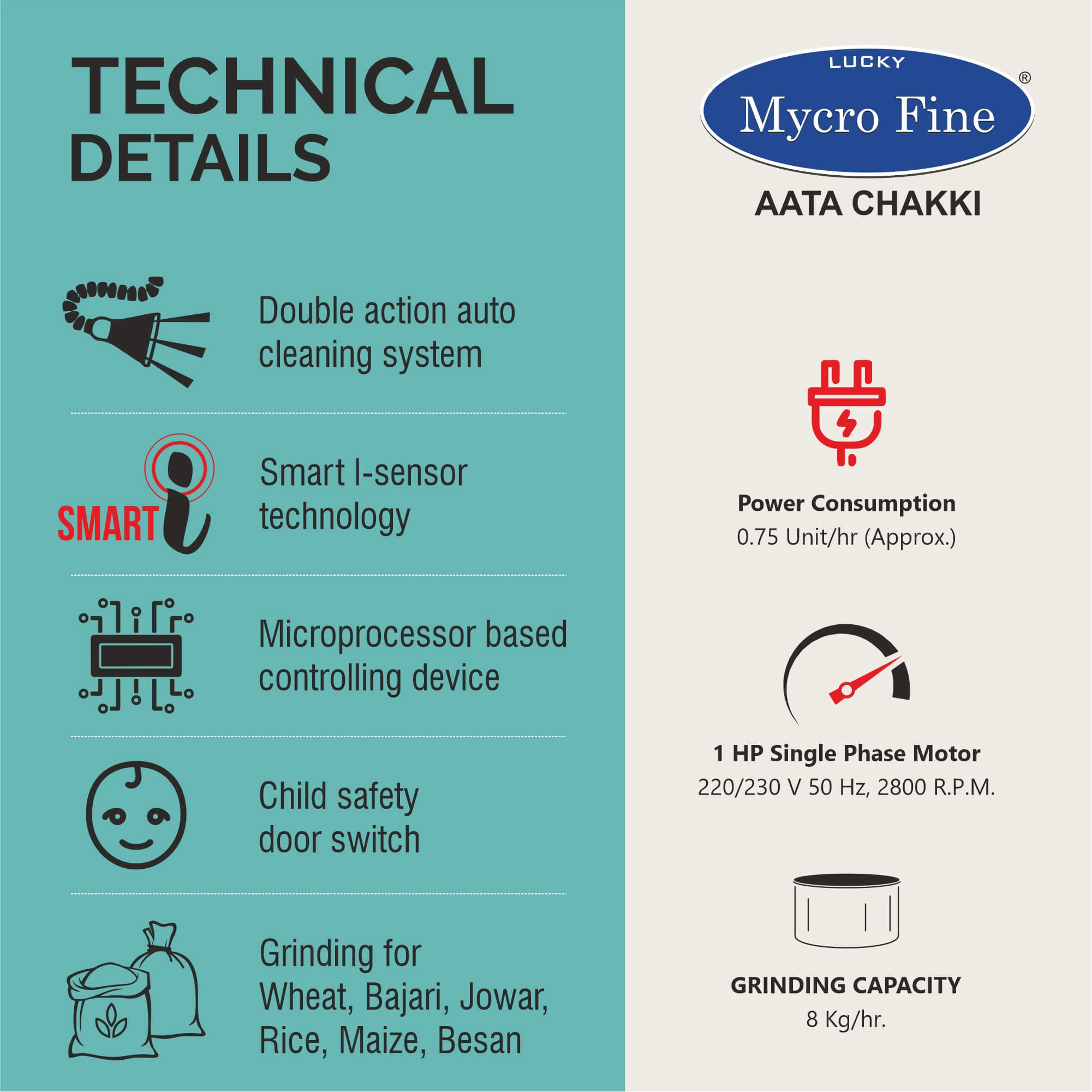 Platinum Plus Aata Chakki (VC) with inbuilt Vacuum