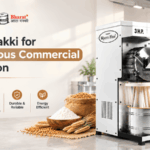 Commercial flour mill machine for continuous commercial operation
